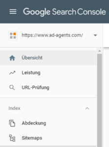 Der Screenshot zeigt das Cockpit der Google Search Console