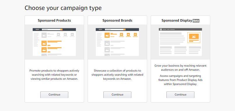 Kampagnentypen in der Amazon Advertising Console