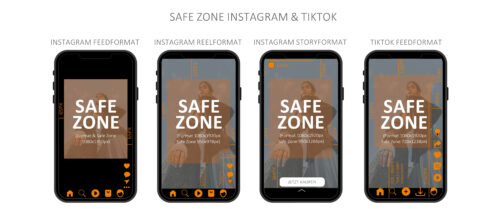 Safe Zone bei Instagram Feed Post, Instagram Story, Instagram Reel und bei TikTok Post